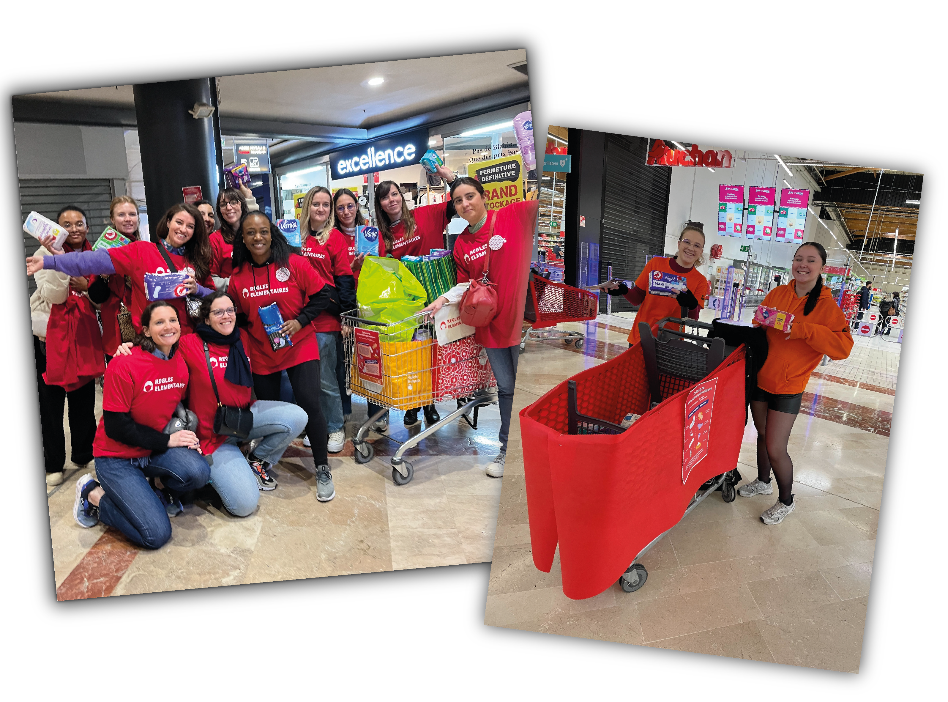 Groupe de collectrices en supermarché