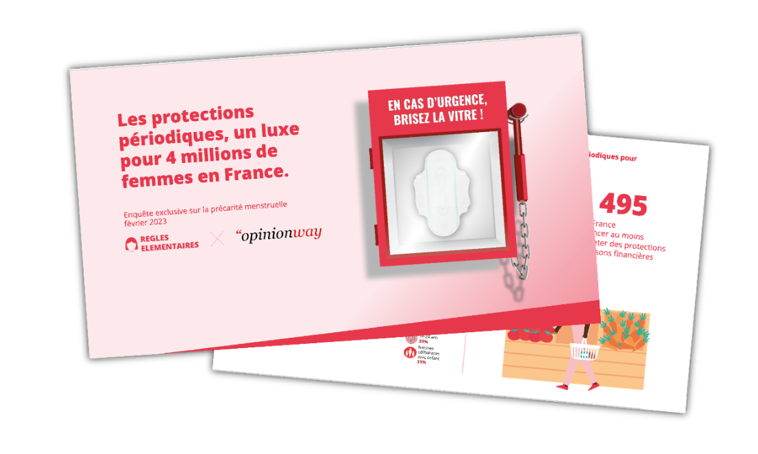 illu L’enquête Opinion Way pour Règles Élémentaires sur l’état de la précarité menstruelle en 2023